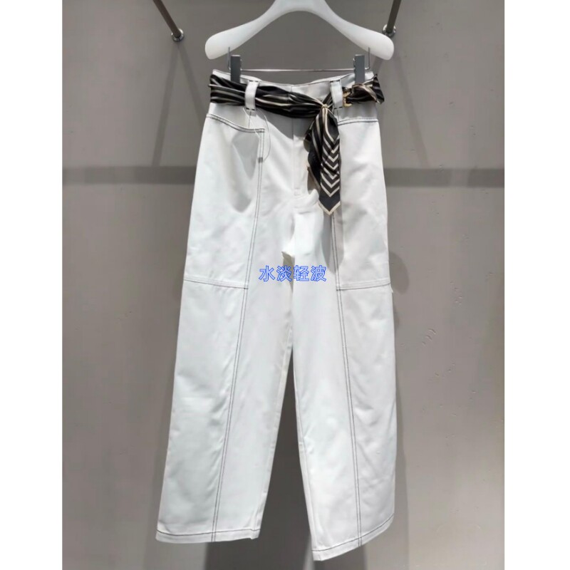 2H3Q406吊牌1699大地素DAZZLE专柜正品2023秋女撞色线梭织裤长火