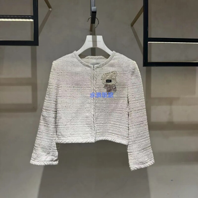 2I1F443吊牌2999大地素DAZZLE专柜正品2024春女士粗花呢夹克火