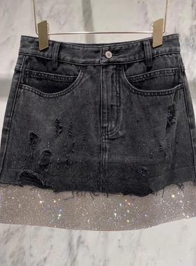 1D1R101吊牌2990元D高地素专柜正品2021春女士豹纹绣花牛仔短裤