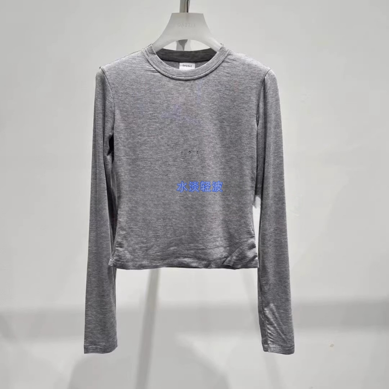 2I4B510吊牌1099大地素DAZZLE专柜正品2024冬女士长袖T恤