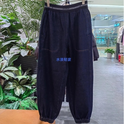 3H4R607吊牌935小地素dzzit专柜正品2023冬女士加绒牛仔卫衣裤火