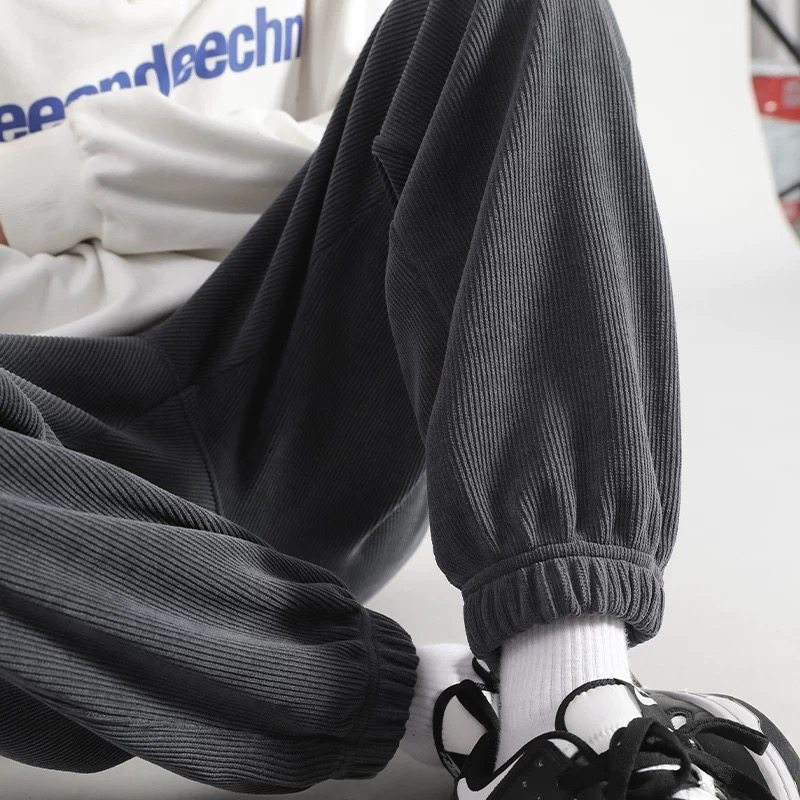 灯芯绒卫裤加绒束脚休闲长裤