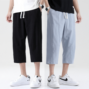 男春秋款 直筒宽松锥形九分裤 纯棉七分裤 裤 日系潮流机能工装 休闲裤