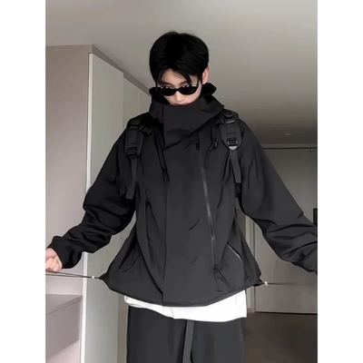 户外黑武士冲锋衣男款外套美式