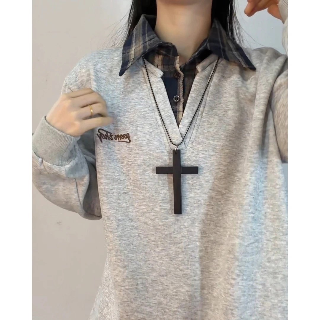 假两件拼接格子加绒卫衣男款秋冬美式正肩长袖t恤polo内搭打底衫,男装,卫衣,淘宝优惠券,粉丝福利购,淘宝优惠卷