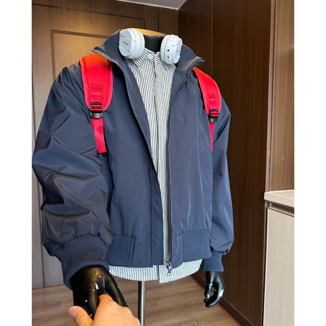 cleanfit短款飞行夹克男款春秋冬季夹棉棉服潮牌高级感棒球服外套