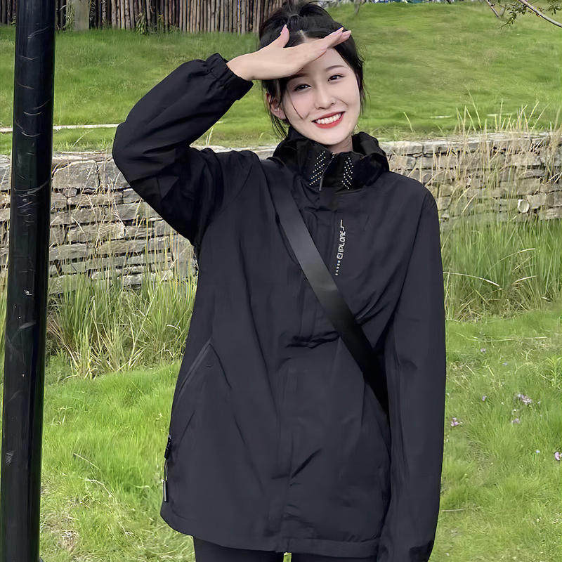 女款冲锋衣外套单层薄款春季