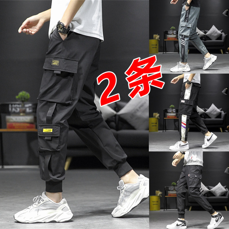 工装裤男士春款韩版潮流宽松直筒长裤束脚裤子潮牌百搭哈伦九分裤