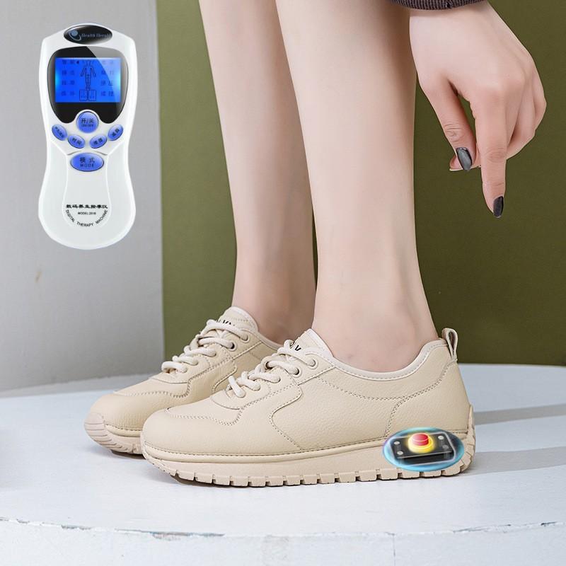 足部电脉冲按摩老人鞋真皮