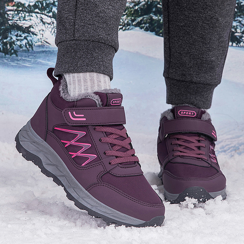 冬季老人鞋加绒加厚雪地靴高帮鞋