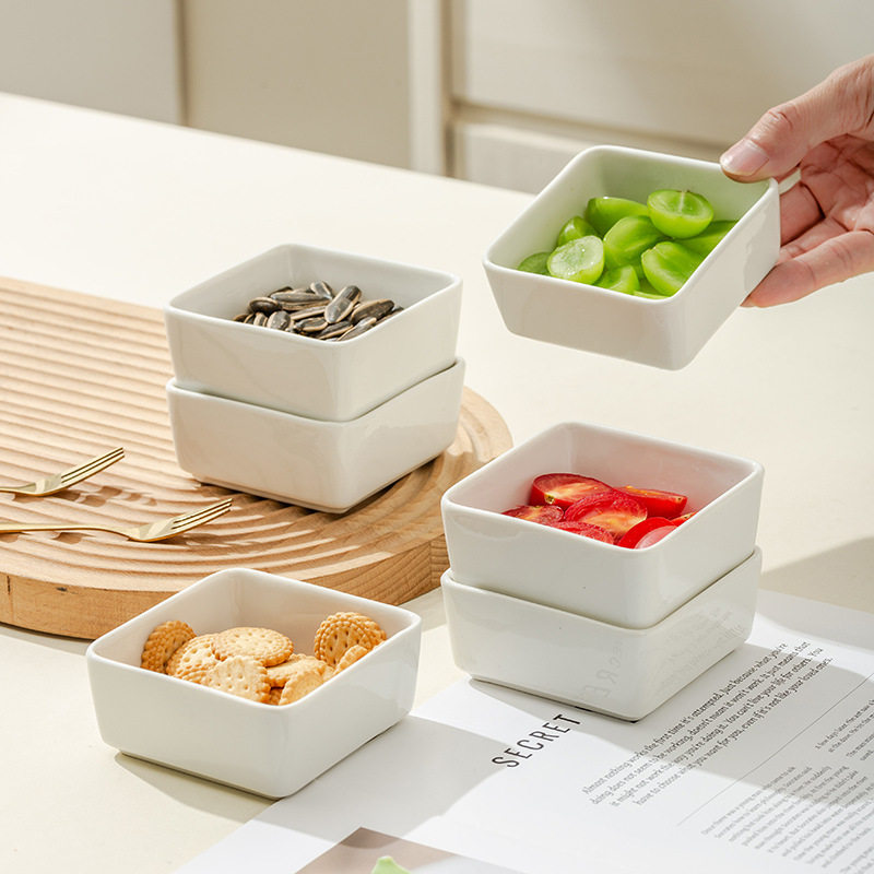 陶瓷方形小碟子蘸料碟日式味碟火锅蘸料碗商用创意烤肉调料碗