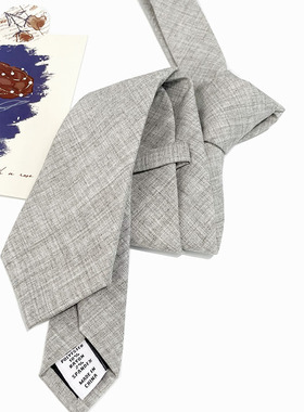 HOW CL纯色窄版6cm男士韩版休闲领带百搭燕麦灰色正装职业商务