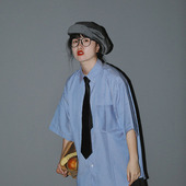 HOW纯黑色百搭适合四季 男女学院商务休闲都可有宽窄版 拉链领带