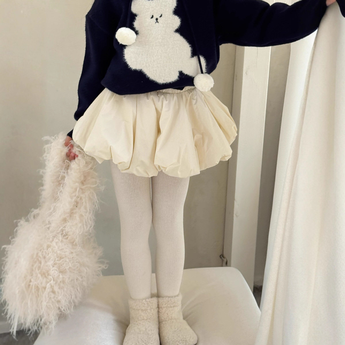 女童冬季韩版灯笼短裙厚款棉裙宝宝甜美蓬蓬裙花苞半身裙洋气裙裤,童装/婴儿装/亲子装,半身裙,淘宝优惠券,粉丝福利购,淘宝优惠卷