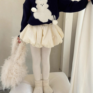 女童冬季韩版灯笼短裙厚款棉裙宝宝甜美蓬蓬裙花苞半身裙洋气裙裤