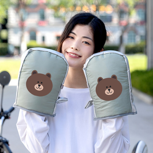 电动车手套冬季保暖挡风护手加大