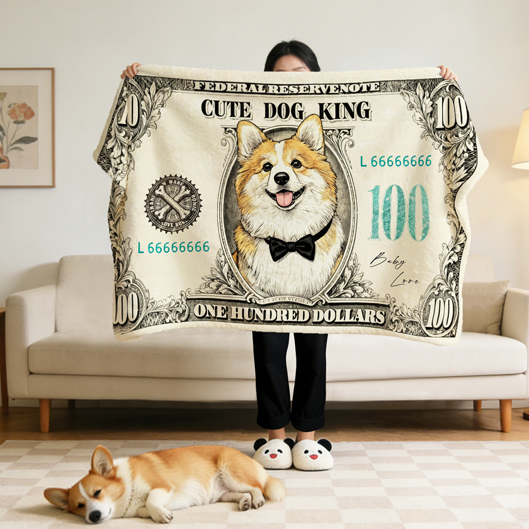 毛毯加厚冬办公室午睡披肩毛毯沙发盖毯狗狗美元创意礼物空调定制