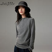 收腰立领德绒卫衣女秋冬修身 磨毛加厚半拉链内搭打底外穿洋气上衣