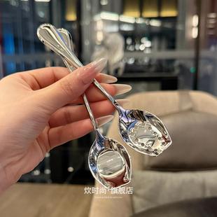 个性小勺子316不锈钢高颜值茶匙短柄搅拌勺咖啡调料勺蜂蜜甜品勺