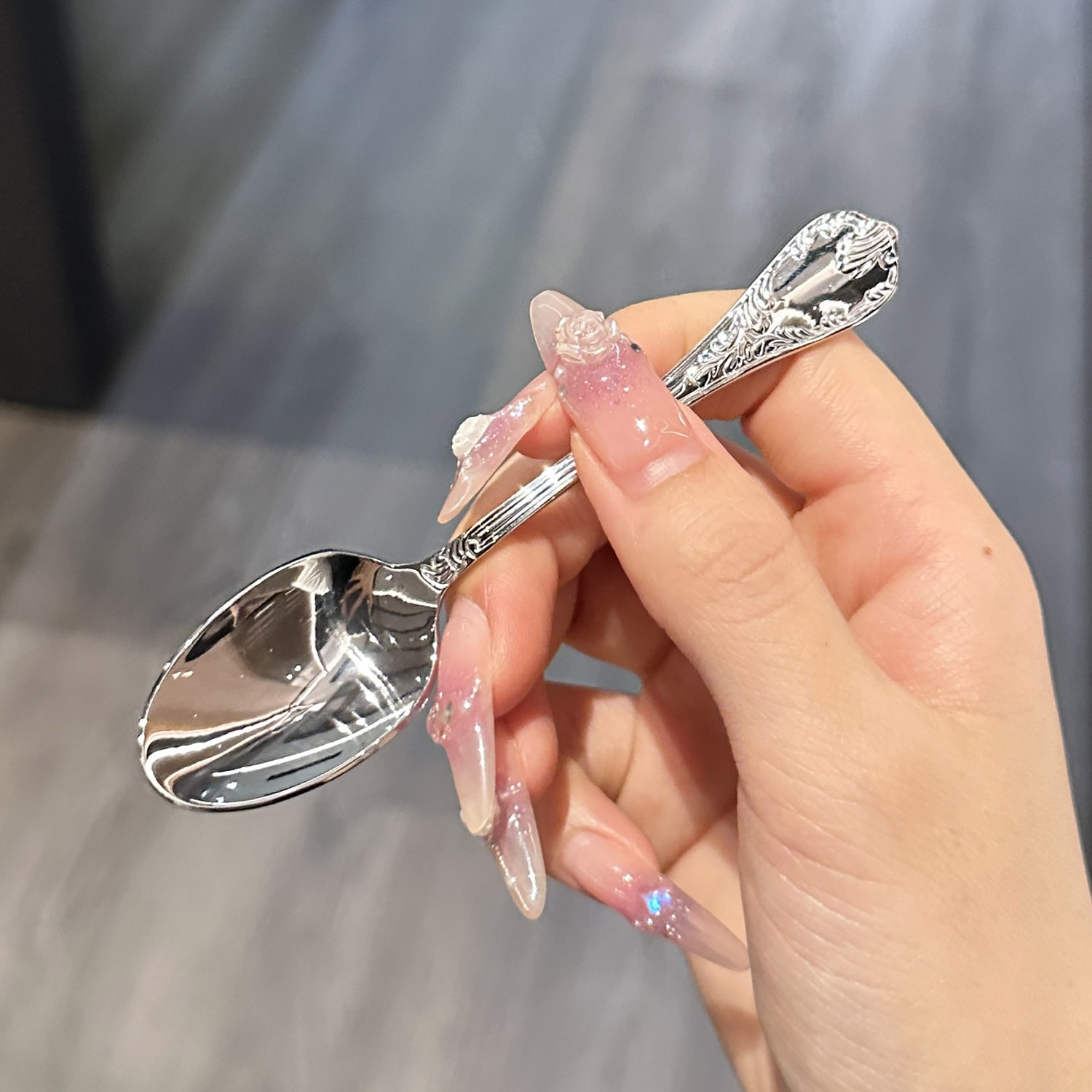 316不锈钢复古甜品勺咖啡勺