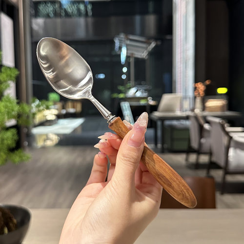 高颜值珍稀黄花梨材质木柄304