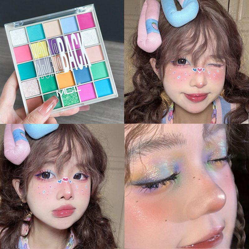 MGL马卡龙25色眼影盘亮晶晶彩虹cos彩色眼影盘哑光珠光多巴胺舞台