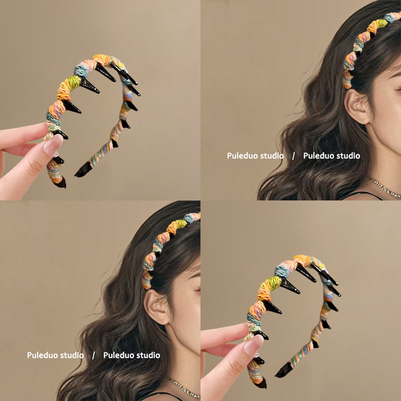 梦幻发饰！彩色波浪针织发箍！毛茸茸感发饰女高颅顶头箍洗脸压发