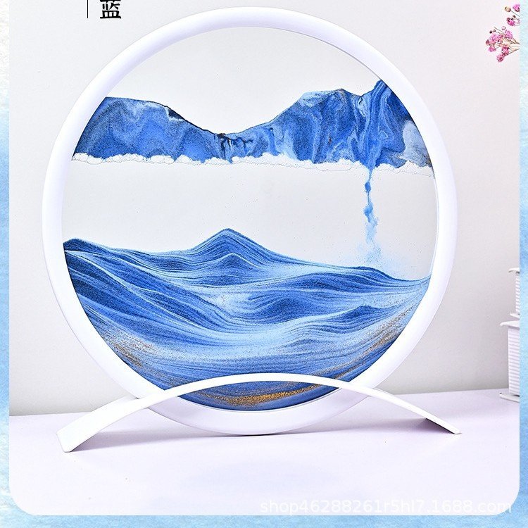 跨境电商网红动景艺术流沙画简约抽象玻璃工艺品沙漏创意礼品摆件