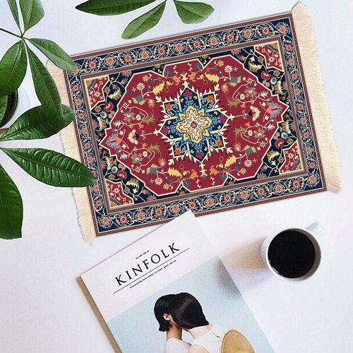 现货直发创意简约鼠标垫小号国潮复古流苏垫橡胶防滑杯垫DIY文创