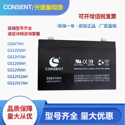 CONSENT光盛蓄电池铅酸GS12V系列