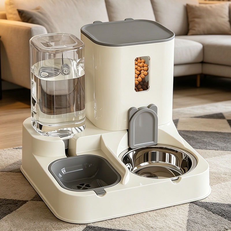猫碗狗碗猫食盆双碗自动喂食器