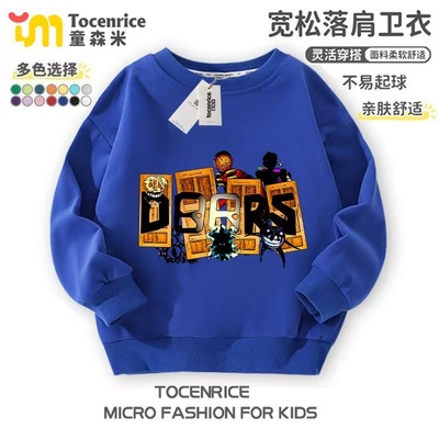 新款逃离大门儿童卫衣doors roblox Figure男女童秋冬加绒上衣潮9