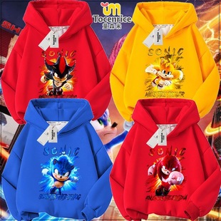 刺猬索尼克儿童卫衣Sonic童装春秋新款休闲男女童加绒连帽外套潮8