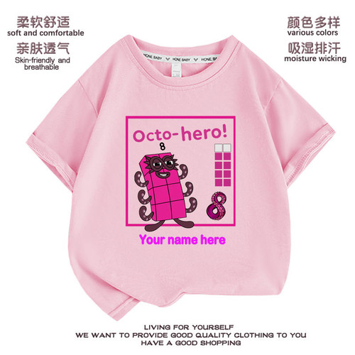 Numberblocks数字积木衣服儿童短袖t恤夏装女童上衣休闲纯棉半袖8
