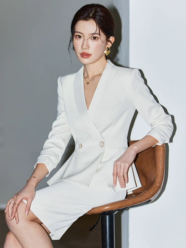 Элитный комплект, демисезонный пиджак классического кроя, для салонов красоты, осенний сезон