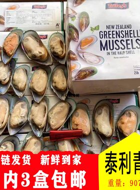新西兰泰利半壳青口贝冷冻L号有冰海虹海鲜火锅烧烤食材水产贝类