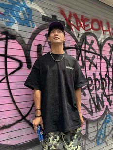 KencilBox千笔盒子满满印花男款宽松街头嘻哈潮流街舞大码t恤短袖