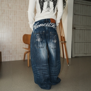 KencilBox千笔盒子潮流嘻哈街头原创街舞生命之钥钥匙牛仔裤