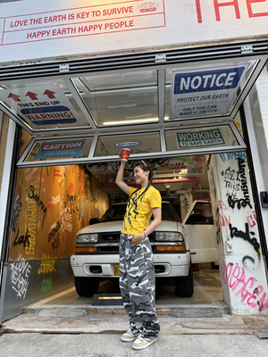 KencilBox千笔盒子原创印花泼墨休闲街头宽松嘻哈街舞迷彩裤