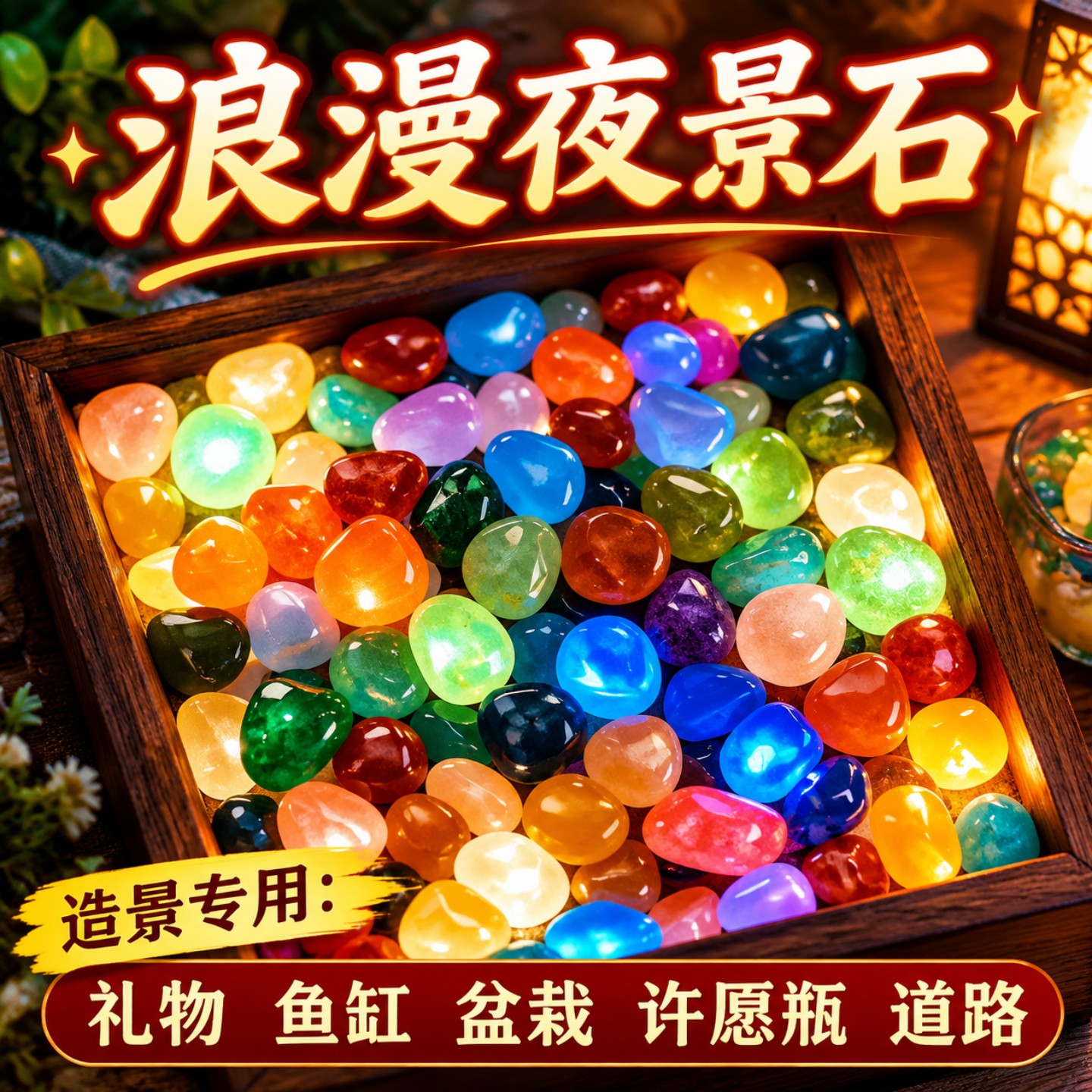 夜光石鱼缸造景发光石头鱼缸