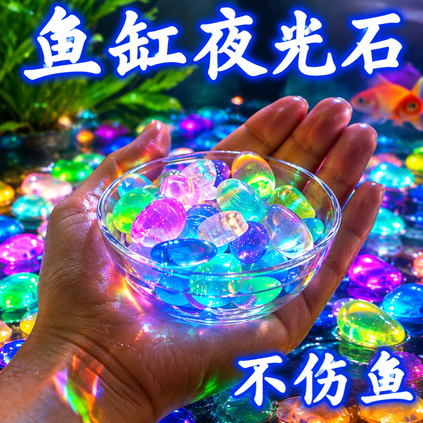 七彩夜光庭院造景鹅卵石夜明珠