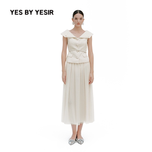 立体马蹄莲V领马甲&半身裙 YESIR叶谦原创设计师26春夏新款 YES