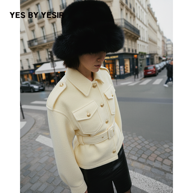 设计师奶油黄苏力军旅夹克