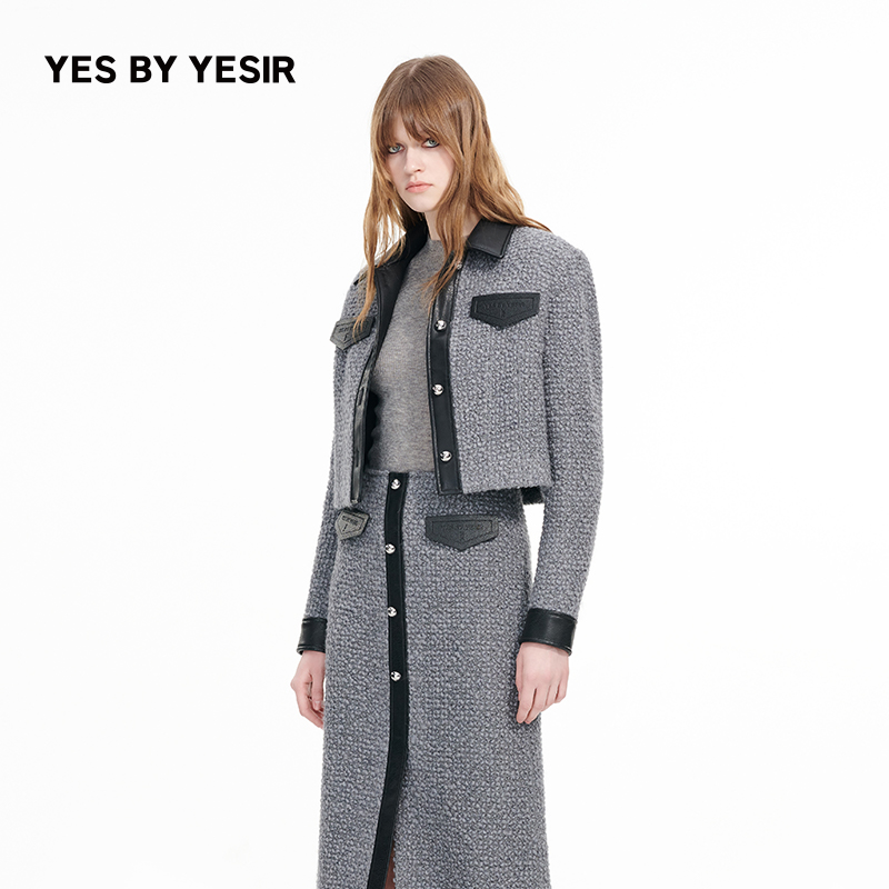 摩登锁扣解构领长大衣