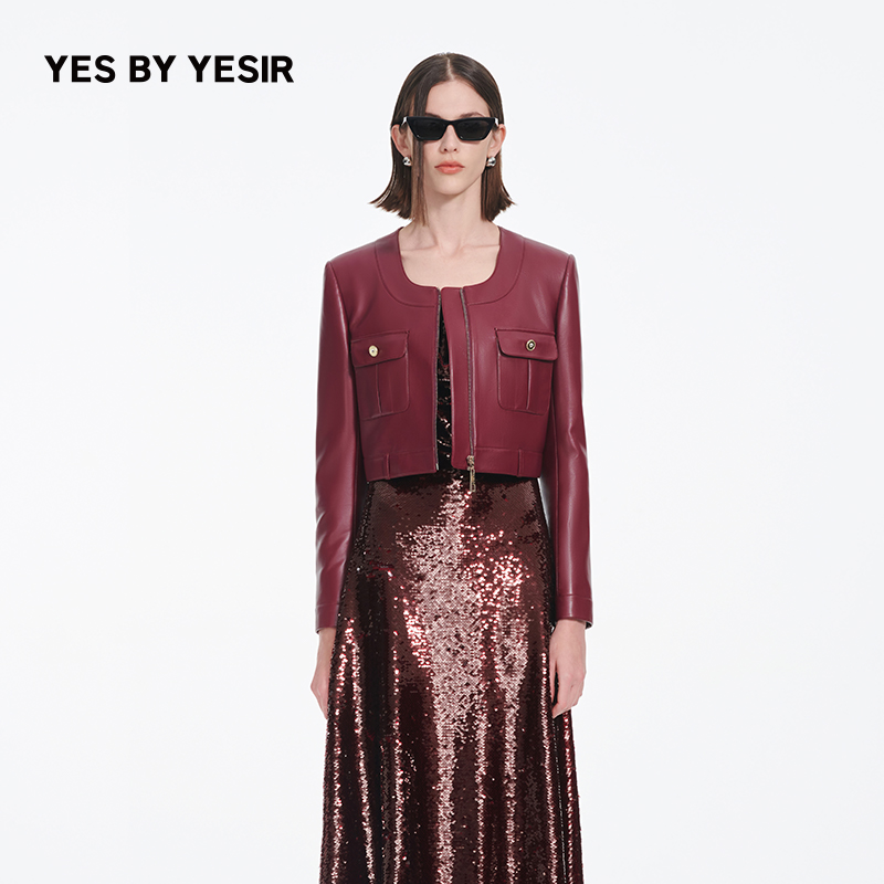 YESBYYESIR安格拉PU夹克