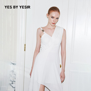 不规则白轻礼服连衣裙 迪丽热巴同款 YES YESIR叶谦原创秋新款