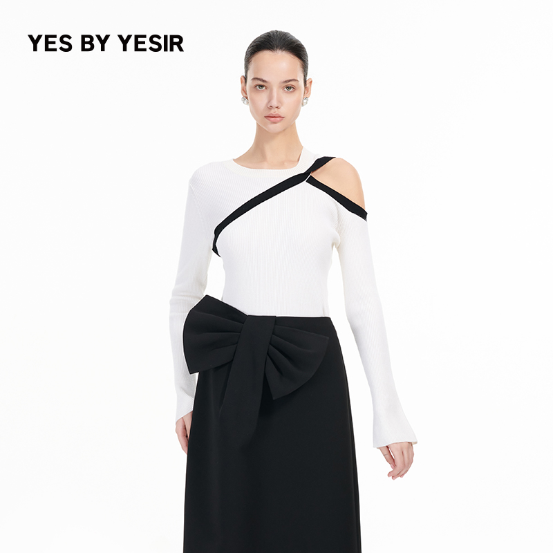 YESBYYESIRY字解构针织套头衫