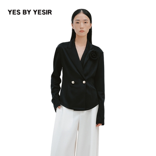 阿曼塔玫瑰盘花收腰短西装 YESIR叶谦原创设计师2026春新款 YES