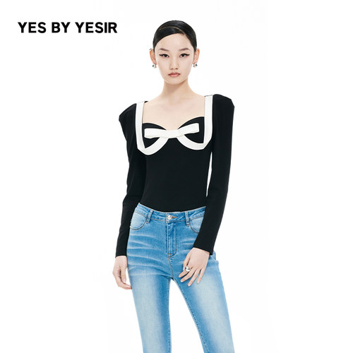YESBYYESIR轻解构蝴蝶结上衣