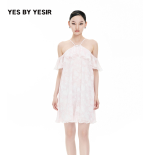 南法玫瑰A字吊带连衣裙 YESIR叶谦原创设计师夏新款 YES